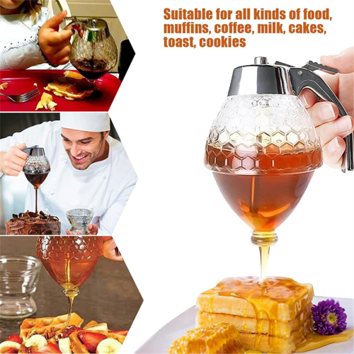 Juice Syrup Cup Bee Dispenser Kettle Kitchen Accessories Honey Jar 2