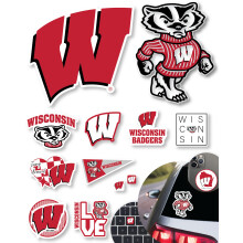 Adesivi dell'Universit? del Wisconsin per regalo, bottiglia d'acqua per auto, laptop e telefono per appassionati di calcio UW e laureati (Wiscons