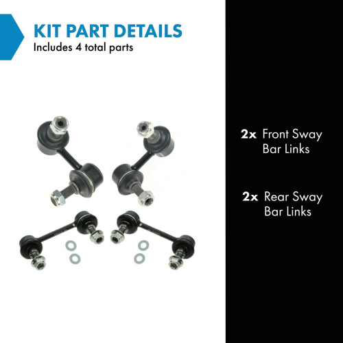 TRQ Sway Bar Stabilizer Link Set Front & Rear Compatible with 00-09 S2000 1