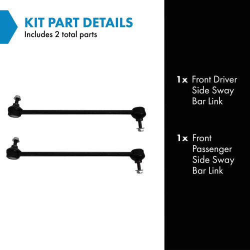 TRQ Front Sway Bar Stabilizer Link Set Compatible with 2008-2015 Land Rover LR2 1