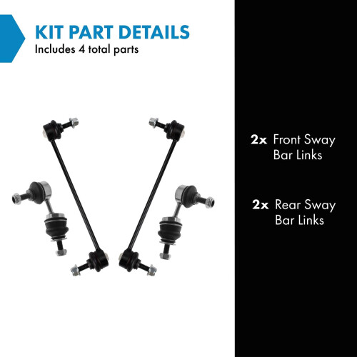 TRQ Sway Bar Stabilizer Link Set Front & Rear Compatible with 02-08 X-Type 1