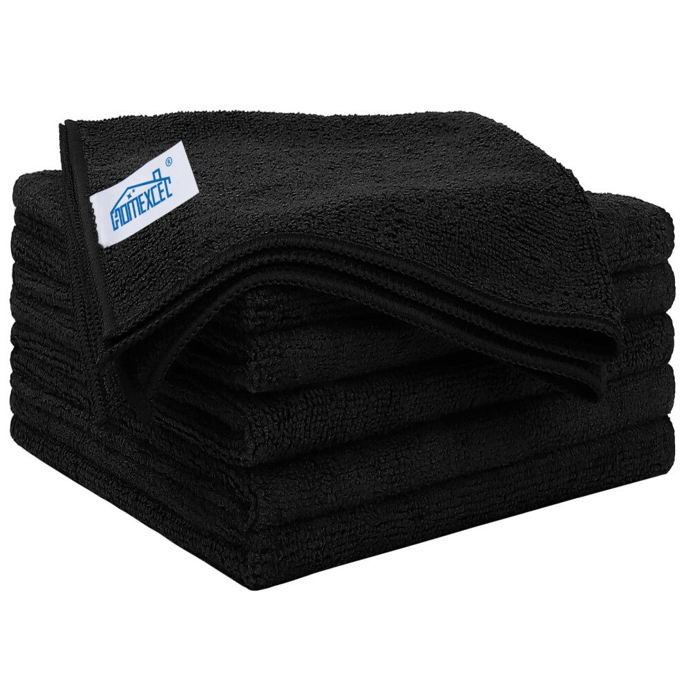Homexcel Microfiber Cleaning Cloth 6 Pack 12.5 X 12.5 Inch Microfiber Towels For Cars Ultra Absorbent Car Washing Cloth Lint Free Streak Fre Black 6974528214420
