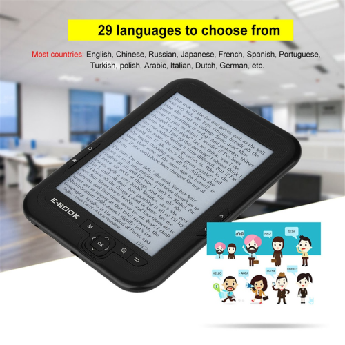 EBOOK Reader EInk 6 Inch 600 X 800 Blue Cover 8G (Black 8G) 2
