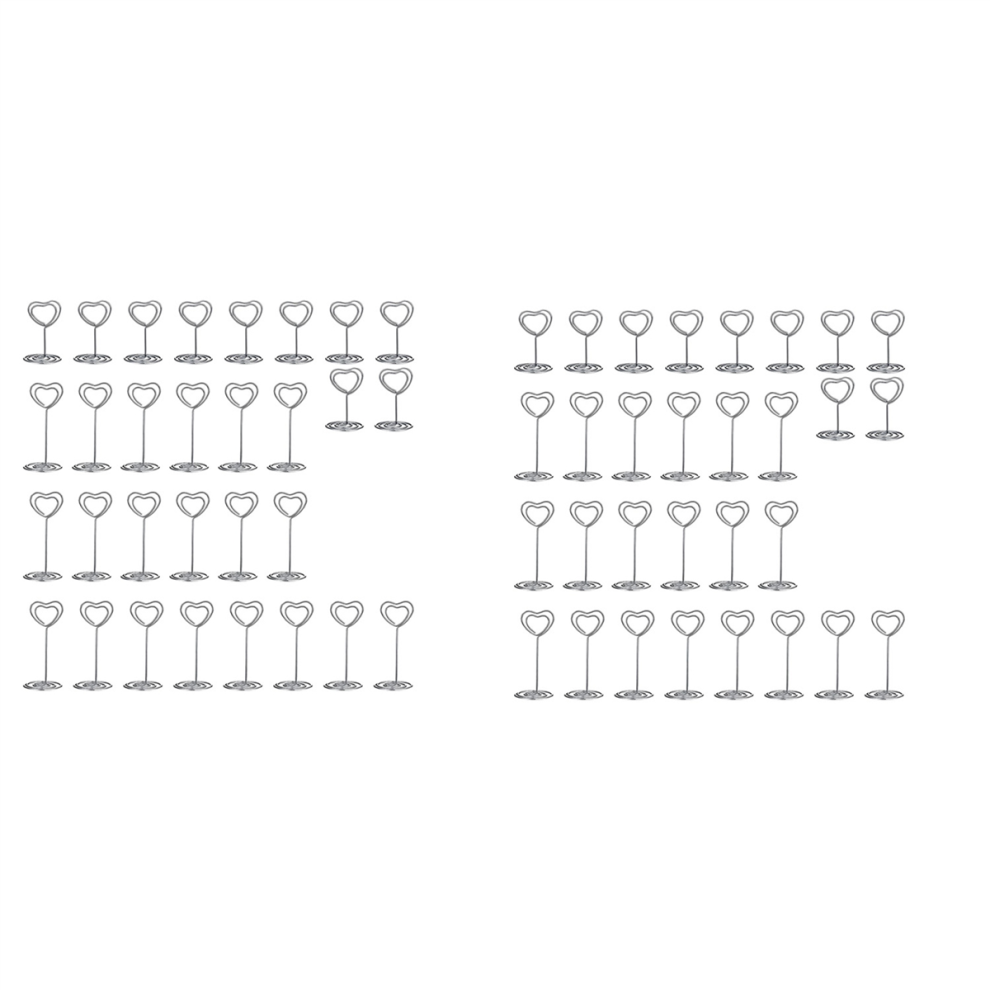 30 Pcs Card Holder Heart Shape Table Picture Stand Silver-image-OPC-PJYCVJW-NEW