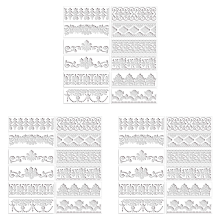 12Pc Flower Border Stencils Reusable for DIY Craft Stencils, 12x3.9In