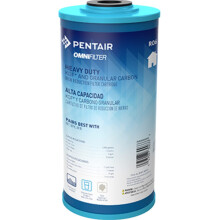 Pentair OMNIFilter RO6 kulstofvandfilter 10-tommer Heavy Duty KDF og granul?r kulstofjernsreduktionspatron 10"""" x 4,5"""" 5 mikron bl?