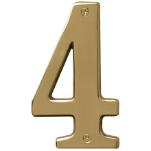 Hy-Ko Products BR-51PB/4 Prestige House Number 4 (QUATRE) 5"""" Finition laiton poli 1 pice
