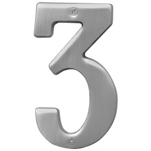 Hy-Ko Products BR-51SN/3 Numro de maison Prestige 3 (TROIS) 12,7 cm de haut, finition nickel satin, 1 pice