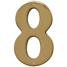 Hy-Ko-produkter BR-51PB/8 Prestige House Number 8 (otte) 5"""" h?jpoleret messingfinish 1 stk.