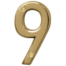 HY-KO Products BR-42PB/9 House Number 9 (Nine) 4 Inch High Polished Brass