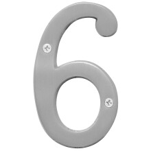 HY-KO Products BR-43SN/6 Prestige House Number 6 (Six) Finition nickel satin de 4 pouces de haut