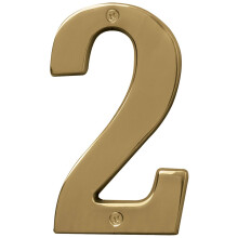 Hy-Ko Products BR-51PB/2 Prestige House Number 2 (TWO) 5"""" Finition laiton poli 1 pice
