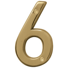 Hy-Ko Products BR-42PB/6 Prestige House Numro 6 (SIX) 10,2 cm Finition laiton poli 1 pice