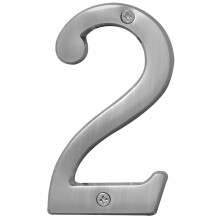 HY-KO Products BR-43SN/2 Prestige House Number 2 (Deux) Finition nickel satin de 4 pouces de haut