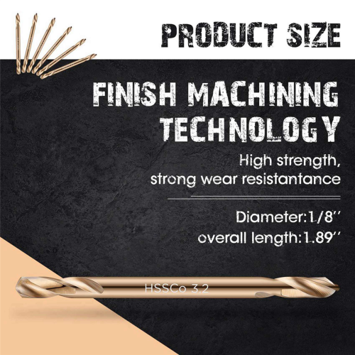 30Pcs 1/8In Cobalt Drill Bits Double End 2