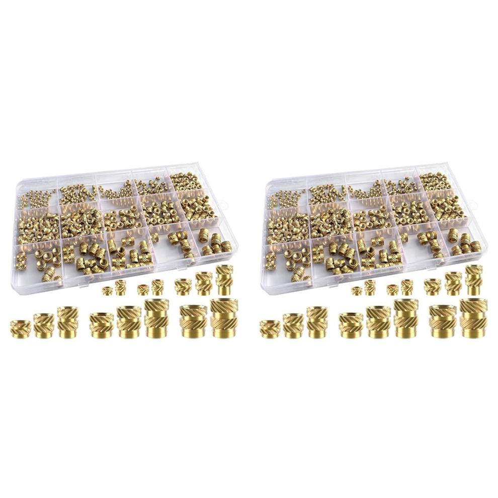 400Pcs Threaded Inserts,M2/M2.5/M3//M5/M6 Nuts Assortment Kit 4851175041789