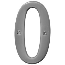 HY-KO Products BR-43SN/0 Numro de maison Prestige 0 (zro) 4 pouces de haut, finition nickel satin