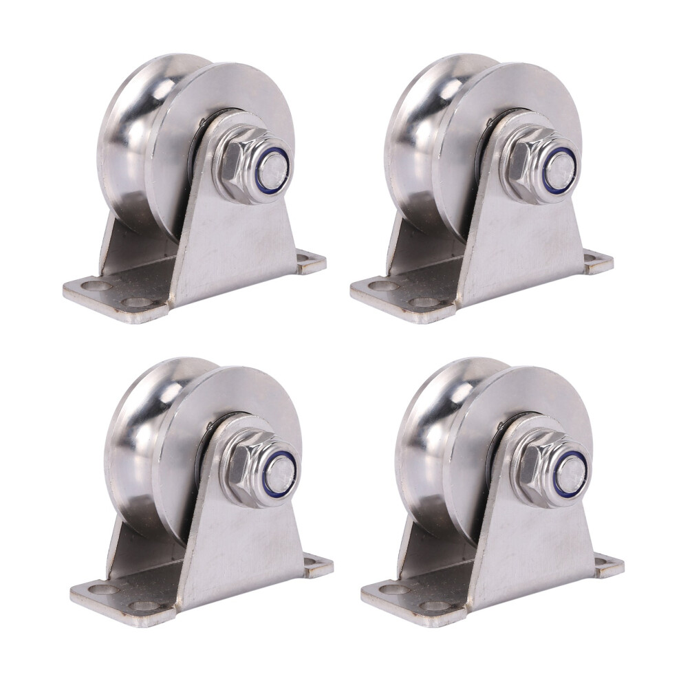 1Pack U-Type Stainless Steel Pulley Block Mute Bearings Groove 4851175057896