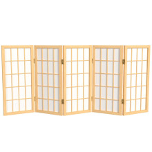 Pantalla Shoji de panel de ventana de escritorio corto de 2 pies - Natural - 5 paneles