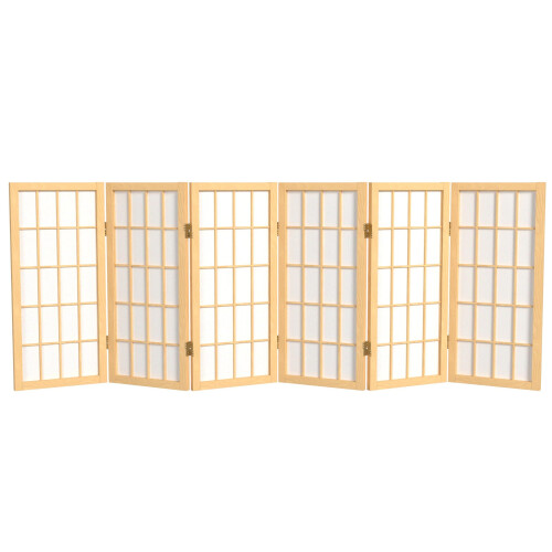 Pantalla Shoji de Ventana de 2 pies - Natural - 6 Paneles