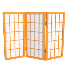 2 ft. Short Desktop Window Pane Shoji Screen – Honey – 3 Panels
