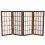 2 ft. Korte Desktop Window Pane Shoji Screen - Walnoot - 4 Panelen 1