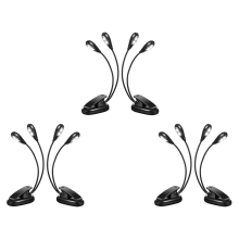 2Pcs Music Stand Light Clip on LED Book Lights Dual Arm Reading
