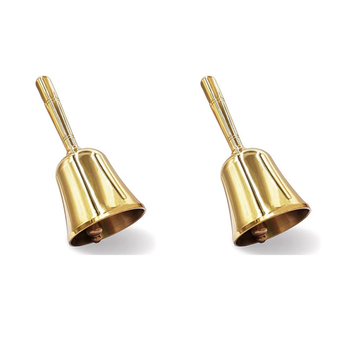 Super Loud Hand Barking Bell, Solid Brass Dinner Bell Gold 1