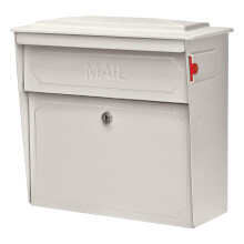 Mail Boss 7173 Townhouse Locking Security Wall Mount Mailbox Cream White