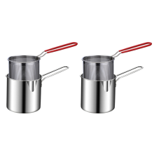 Stainless Steel Deep Frying Pot French Fries Fryer with Strainer Tool
