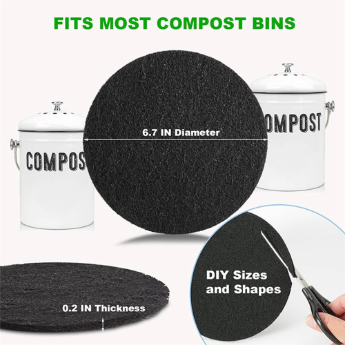 10Pcs Charcoal Filter for Compost Bucket 6.7 Inch 2