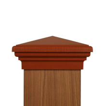 6x6 Post Cap (5.5 """") Cedar El tamao ms comn de tamao comn Topa piramidal de Nueva Inglaterra para cubiertas de mazos de cercas y buzones por At