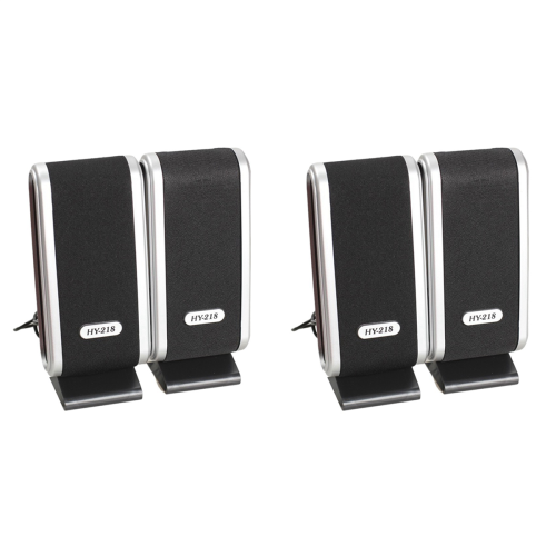 2 Pcs USB Computer Speakers Stereo 3.5mm with Ear Jack for Desktop 2