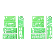 6 Pieces Plastic Measuring Templates Building Formwork Stencils Green