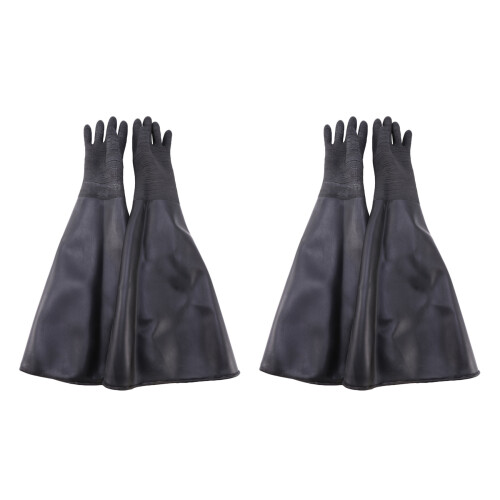 4X Rubber Black Sandblaster Gloves Stripe Abrasive Sand
