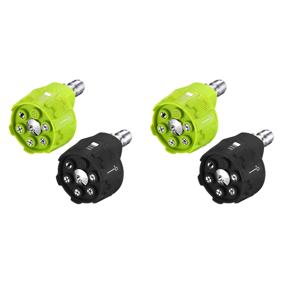 2 Pack 6 In 1 Pressure Washer Nozzles,3000-4000Psi ( And Black) Green/Black 4851175095843