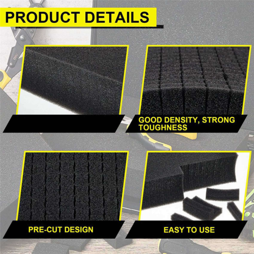 4Pieces Foam Insert for Cases Tool Box Sponge Pad,40X40X2cm/40X40X5cm 2