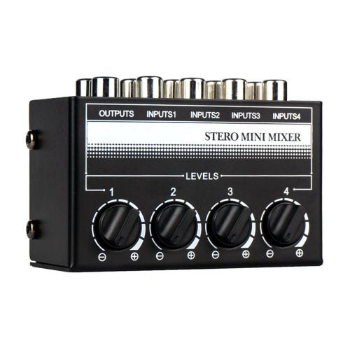 4 Channel Stereo Audio Mixer Support Input and Output Mini 2