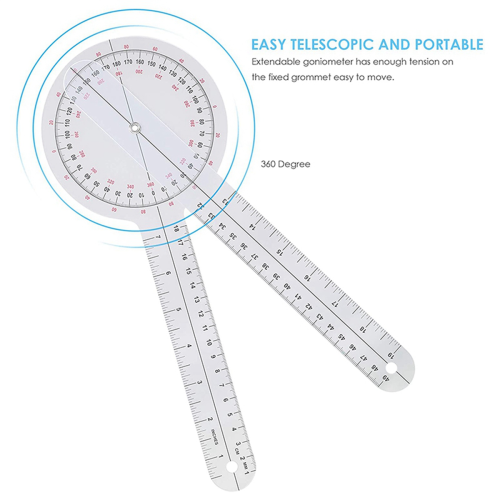 3-Piece Goniometer 6/8/12 Inch Occupational Therapy Protractor Tool 2