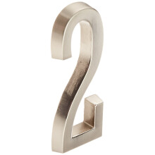 Distinctions by Hillman 843282 Plaque d'adresse de maison autocollante moule sous pression, 10,2 cm, nickel bross, numro 2