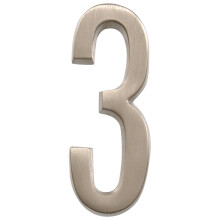 Distinctions by Hillman 843283 Adresse de maison autocollante moule sous pression, 10,2 cm, nickel bross, numro 3