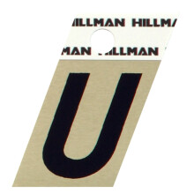 The Hillman Group 840534 Black Letter U Hillman 1,5 in. Reflekterende metal selvkl?bende 1 stk.-Etuiet med: 6