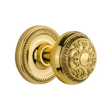 Nostalgic Warehouse Rope Rosette with Egg & Dart Knob Double Dummy Polished Brass