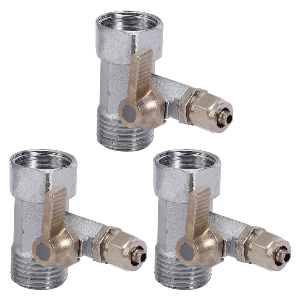 3X Ro Feed Water Adapter 1/2Inch To 1/4Inch Ball Valve Faucet Silver 4851175012147