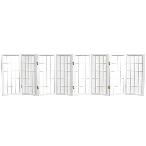 Pantalla Shoji de Ventana de 2 pies - Blanca - 8 Paneles