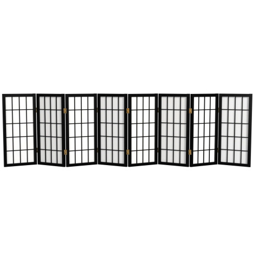 Schermo Shoji a Pannelli Finestra 2 ft - Nero - 8 Pannelli