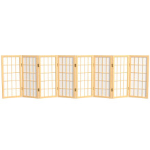 Pantalla Shoji de panel de ventana de escritorio corto de 2 pies - Natural - 8 paneles