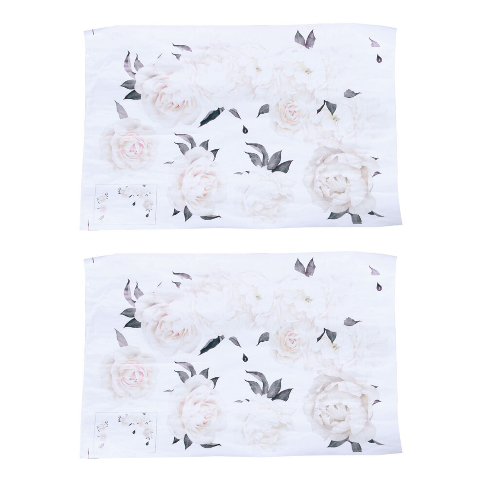 Spactz White Peony Rose Flowers Kid Wall Sticker Home Nursery Decor Decal