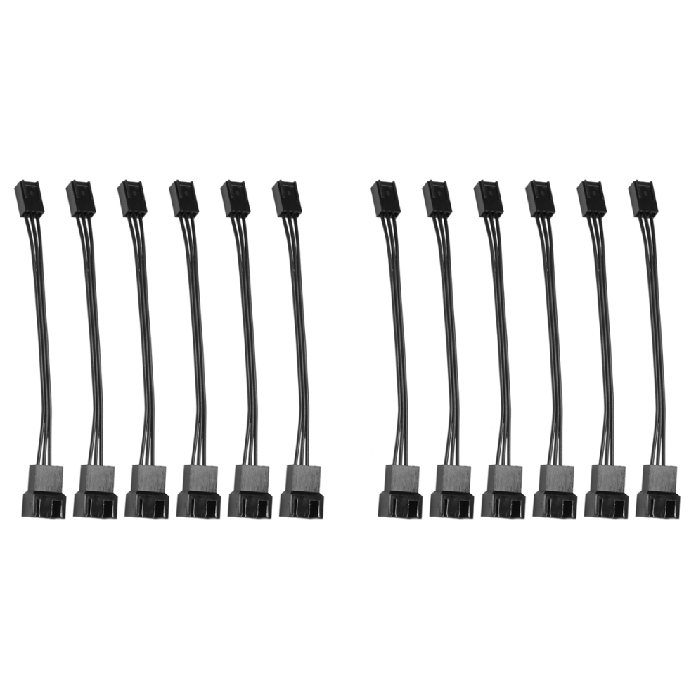 6Pcs 4Pin Pwm To 3Pin Standard Fan Adapter Cable Black 4851175008294