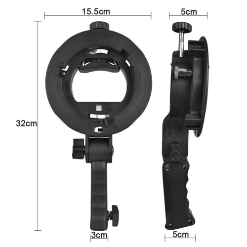 Type Bracket Bowens Mount for Flash Light Speedlite Snoot 2